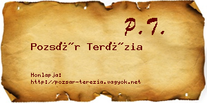 Pozsár Terézia névjegykártya